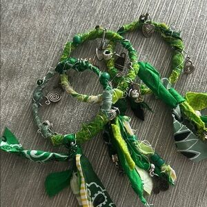 Green Bohemian Charm Bracelets